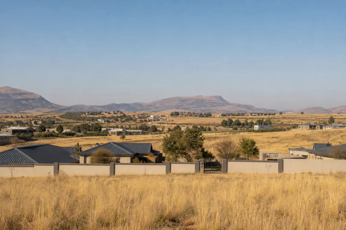 Smallholdings, open land and secure residential estates in Andeon AH, within HoneySucker's Pretoria West septic service coverage