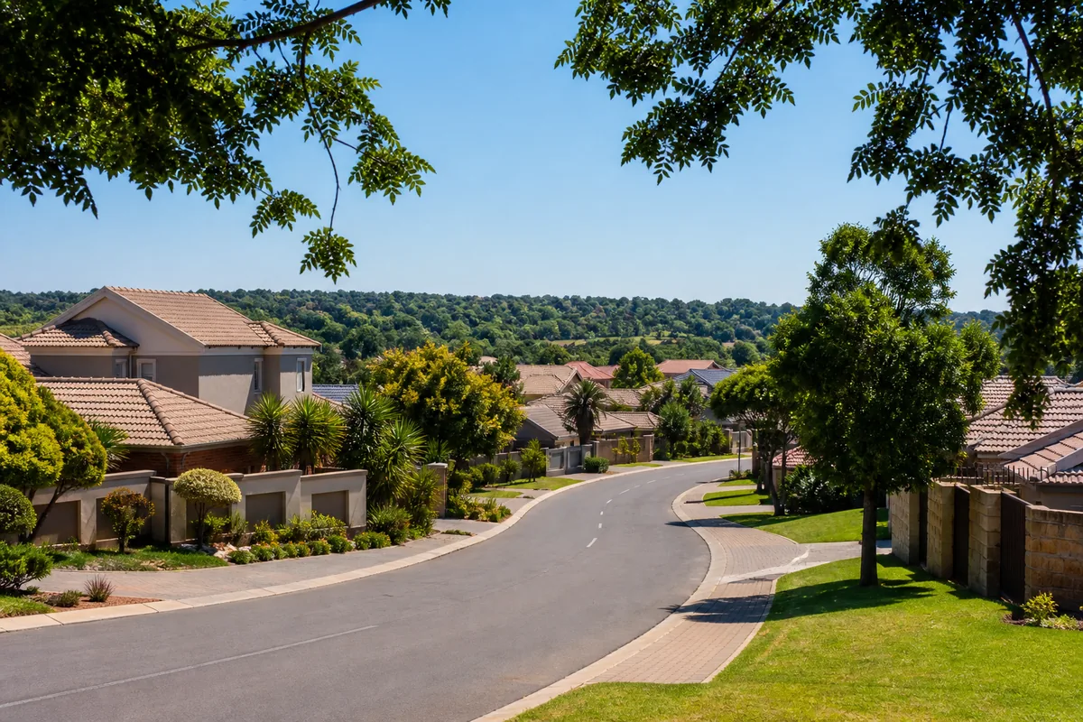 Townhouse complexes and established family homes in Annlin, within HoneySucker's Pretoria North septic service coverage