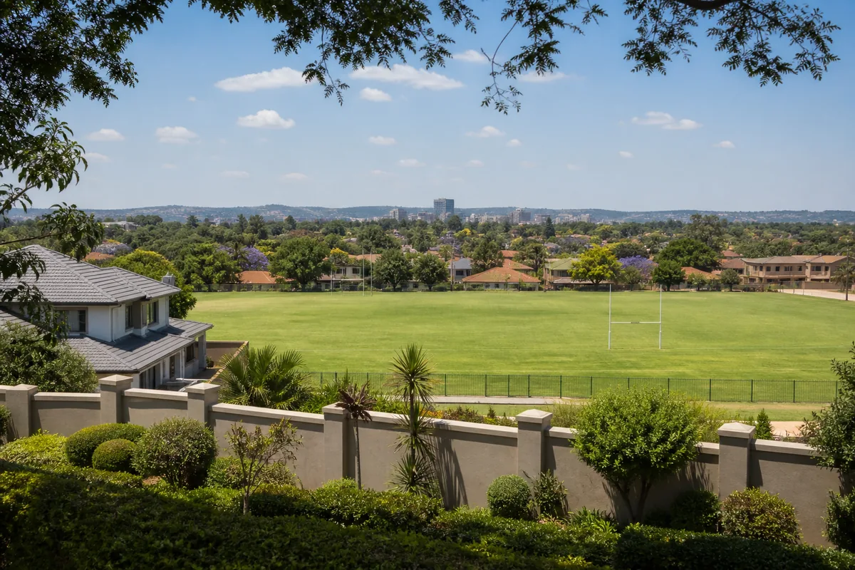 Family homes and green public spaces in West Park, within HoneySucker's Pretoria West septic service coverage